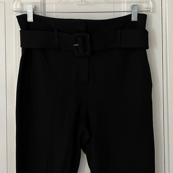 Theory Black Cigarette Camogie High Rise Belted Pants Size 6 Chic Elegant - Picture 3 of 12